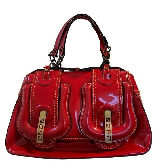 Fendi red patent leather tote - Picture 2 of 14